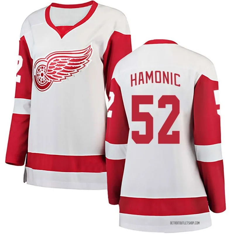 Women's Travis Hamonic Detroit Red Wings Away Jersey - White Breakaway