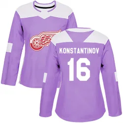 Women's Vladimir Konstantinov Detroit Red Wings Hockey Fights Cancer Practice Jersey - Purple Authentic