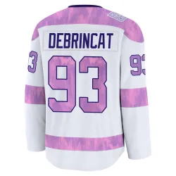 Youth Alex DeBrincat Detroit Red Wings 2024 Hockey Fights Cancer Practice Jersey - White Premium