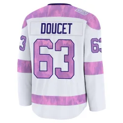 Youth Alexandre Doucet Detroit Red Wings 2024 Hockey Fights Cancer Practice Jersey - White Premium
