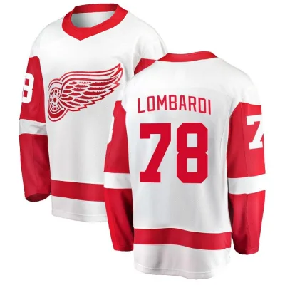 Youth Amadeus Lombardi Detroit Red Wings Away Jersey - White Breakaway