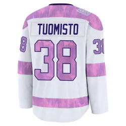 Youth Antti Tuomisto Detroit Red Wings 2024 Hockey Fights Cancer Practice Jersey - White Premium