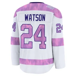 Youth Austin Watson Detroit Red Wings 2024 Hockey Fights Cancer Practice Jersey - White Premium