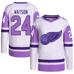 Youth Austin Watson Detroit Red Wings Hockey Fights Cancer Primegreen Jersey - White/Purple Authentic