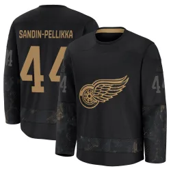 Youth Axel Sandin-Pellikka Detroit Red Wings 2024 Military Appreciation Practice Jersey - Black Premium