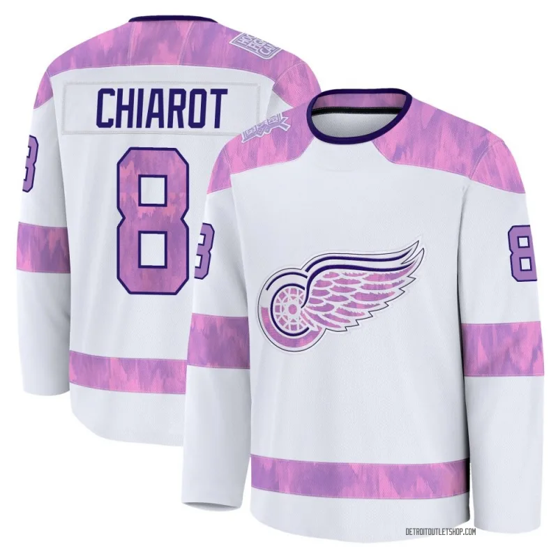 Youth Ben Chiarot Detroit Red Wings 2024 Hockey Fights Cancer Practice Jersey - White Premium
