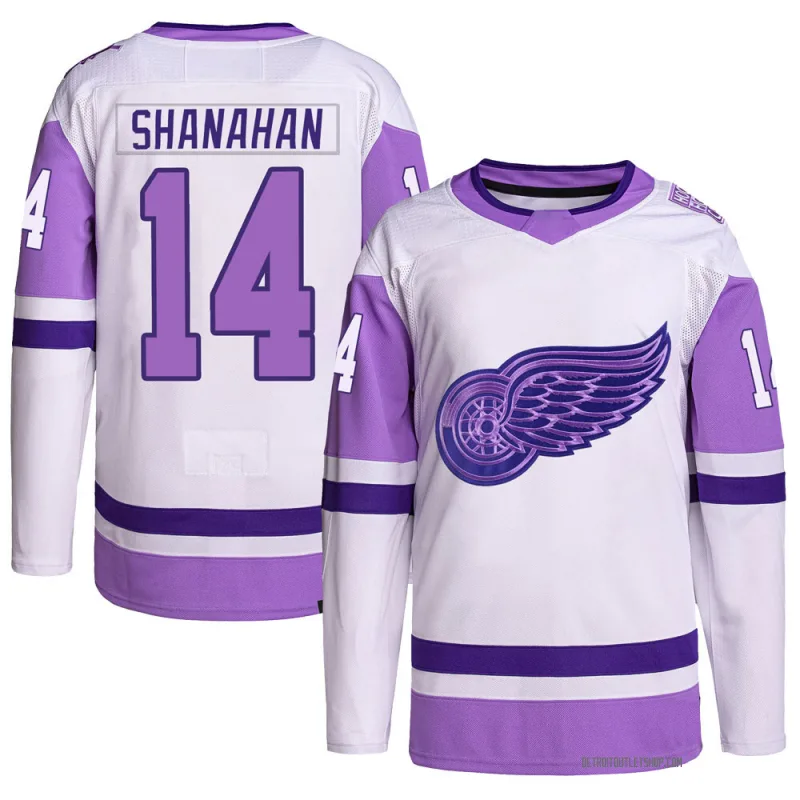 Youth Brendan Shanahan Detroit Red Wings Hockey Fights Cancer Primegreen Jersey - White/Purple Authentic