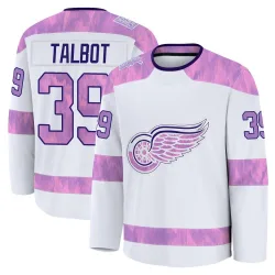 Youth Cam Talbot Detroit Red Wings 2024 Hockey Fights Cancer Practice Jersey - White Premium