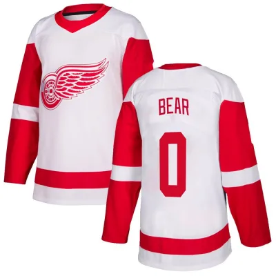 Youth Carter Bear Detroit Red Wings Jersey - White Authentic