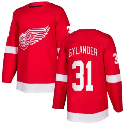 Youth Carter Gylander Detroit Red Wings Home Jersey - Red Authentic