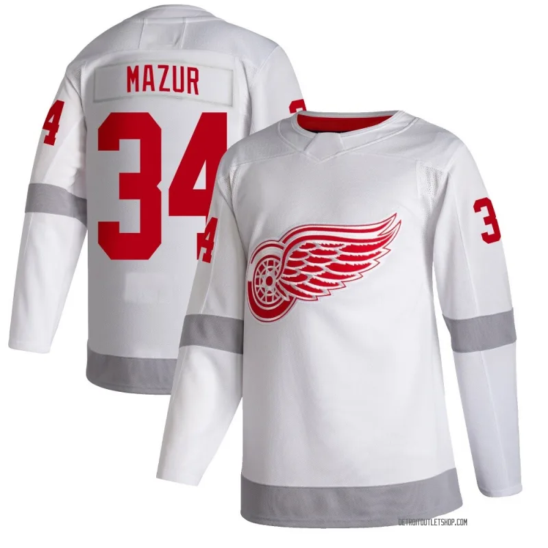 Youth Carter Mazur Detroit Red Wings 2020/21 Reverse Retro Jersey - White Authentic