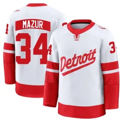 Youth Carter Mazur Detroit Red Wings 2025 Stadium Series Jersey - White Premium