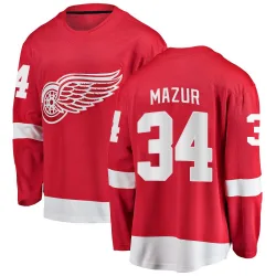 Youth Carter Mazur Detroit Red Wings Home Jersey - Red Breakaway