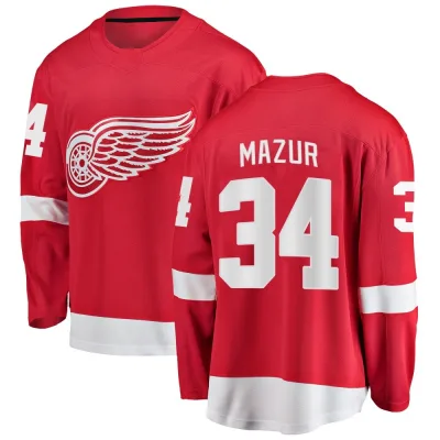 Youth Carter Mazur Detroit Red Wings Home Jersey - Red Breakaway