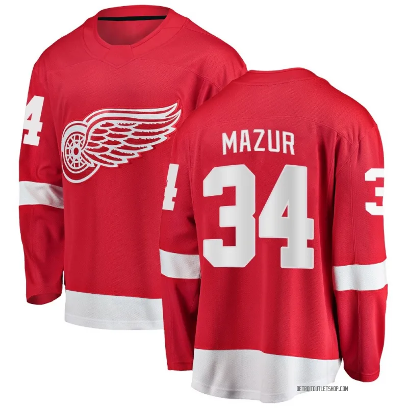 Youth Carter Mazur Detroit Red Wings Home Jersey - Red Breakaway