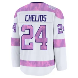 Youth Chris Chelios Detroit Red Wings 2024 Hockey Fights Cancer Practice Jersey - White Premium