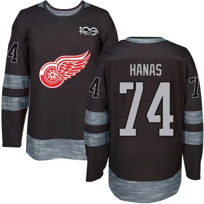 Youth Cross Hanas Detroit Red Wings 1917-2017 100th Anniversary Jersey - Black Authentic