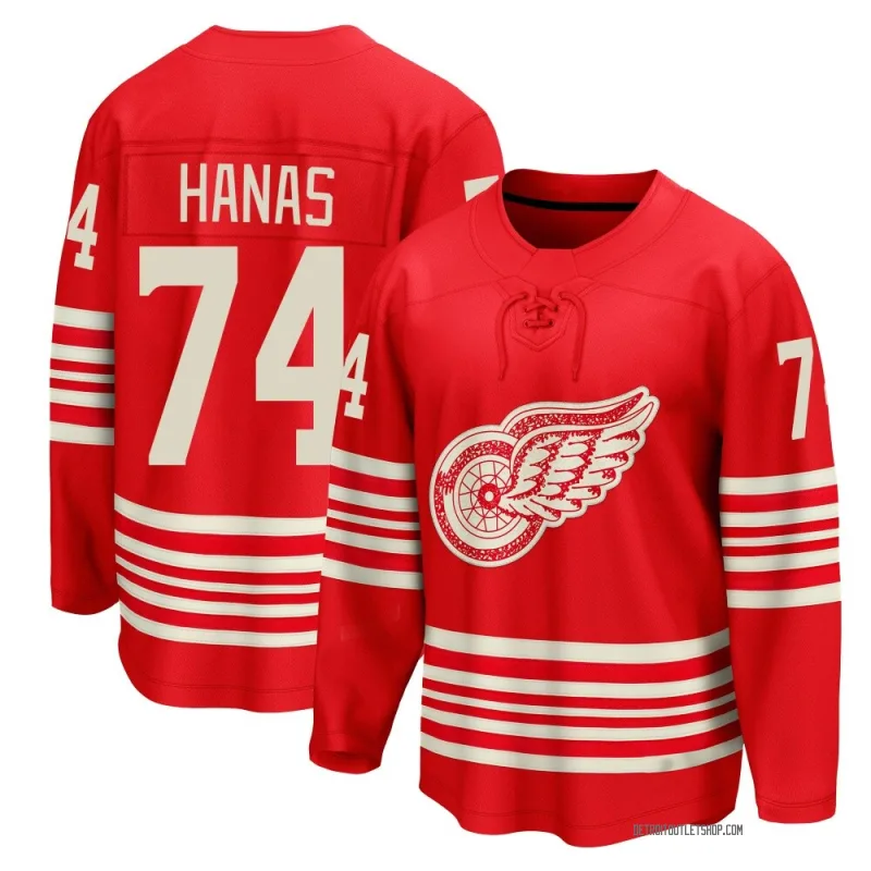 Youth Cross Hanas Detroit Red Wings Centennial Jersey - Red Breakaway