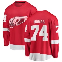 Youth Cross Hanas Detroit Red Wings Home Jersey - Red Breakaway