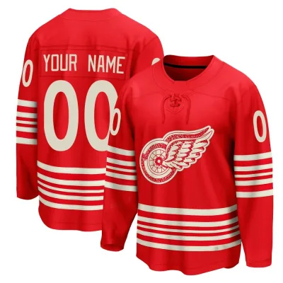 Youth Custom Detroit Red Wings Centennial Jersey - Red Breakaway