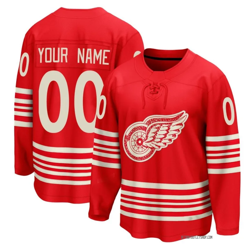 Youth Custom Detroit Red Wings Centennial Jersey - Red Breakaway