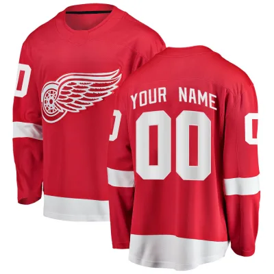 Youth Custom Detroit Red Wings Home Jersey - Red Breakaway