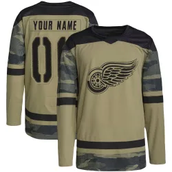 Youth Custom Detroit Red Wings Military Appreciation Practice Jersey - Camo Authentic