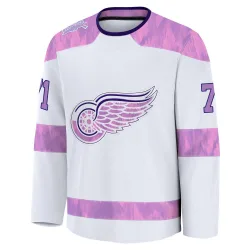Youth Dylan Larkin Detroit Red Wings 2024 Hockey Fights Cancer Practice Jersey - White Premium