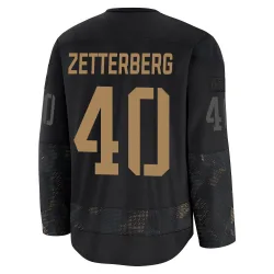 Youth Henrik Zetterberg Detroit Red Wings 2024 Military Appreciation Practice Jersey - Black Premium