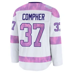 Youth J.T. Compher Detroit Red Wings 2024 Hockey Fights Cancer Practice Jersey - White Premium
