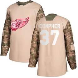 Youth J.T. Compher Detroit Red Wings Veterans Day Practice Jersey - Camo Authentic