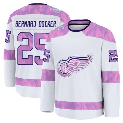 Youth Jacob Bernard-Docker Detroit Red Wings 2024 Hockey Fights Cancer Practice Jersey - White Premium