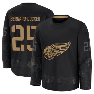 Youth Jacob Bernard-Docker Detroit Red Wings 2024 Military Appreciation Practice Jersey - Black Premium