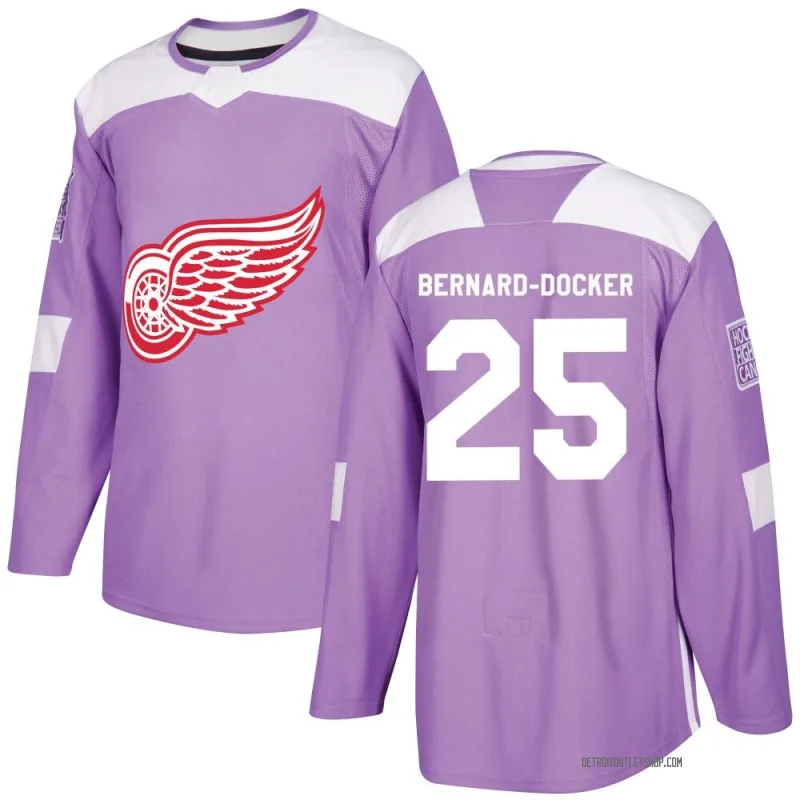 Youth Jacob Bernard-Docker Detroit Red Wings Hockey Fights Cancer Practice Jersey - Purple Authentic