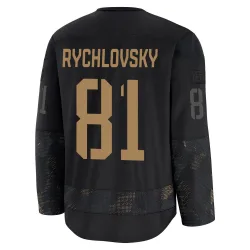 Youth Jakub Rychlovsky Detroit Red Wings 2024 Military Appreciation Practice Jersey - Black Premium