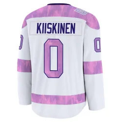 Youth Jesse Kiiskinen Detroit Red Wings 2024 Hockey Fights Cancer Practice Jersey - White Premium
