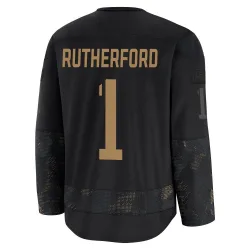 Youth Jim Rutherford Detroit Red Wings 2024 Military Appreciation Practice Jersey - Black Premium