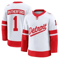 Youth Jim Rutherford Detroit Red Wings 2025 Stadium Series Jersey - White Premium