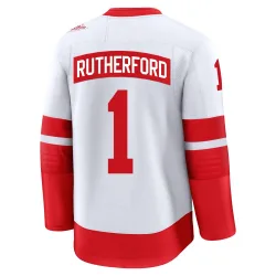 Youth Jim Rutherford Detroit Red Wings 2025 Stadium Series Jersey - White Premium
