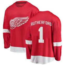 Youth Jim Rutherford Detroit Red Wings Home Jersey - Red Breakaway