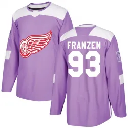 Youth Johan Franzen Detroit Red Wings Hockey Fights Cancer Practice Jersey - Purple Authentic