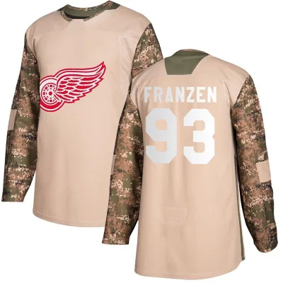 Youth Johan Franzen Detroit Red Wings Veterans Day Practice Jersey - Camo Authentic