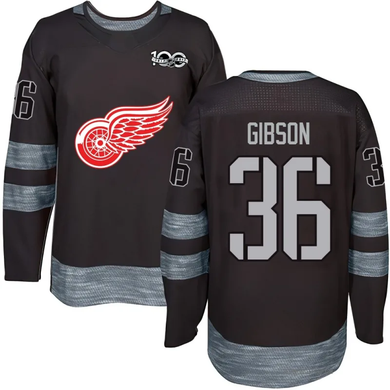 Youth John Gibson Detroit Red Wings 1917-2017 100th Anniversary Jersey - Black Authentic