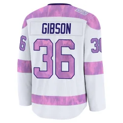 Youth John Gibson Detroit Red Wings 2024 Hockey Fights Cancer Practice Jersey - White Premium