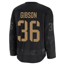 Youth John Gibson Detroit Red Wings 2024 Military Appreciation Practice Jersey - Black Premium