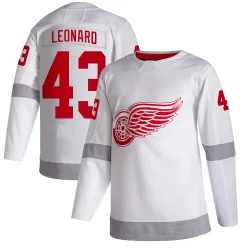 Youth John Leonard Detroit Red Wings 2020/21 Reverse Retro Jersey - White Authentic