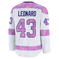 Youth John Leonard Detroit Red Wings 2024 Hockey Fights Cancer Practice Jersey - White Premium