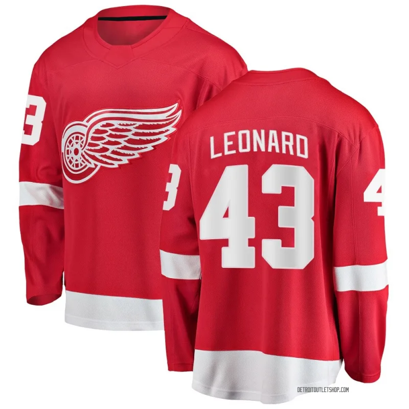 Youth John Leonard Detroit Red Wings Home Jersey - Red Breakaway