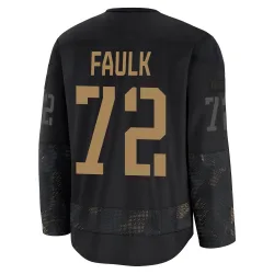 Youth Justin Faulk Detroit Red Wings 2024 Military Appreciation Practice Jersey - Black Premium