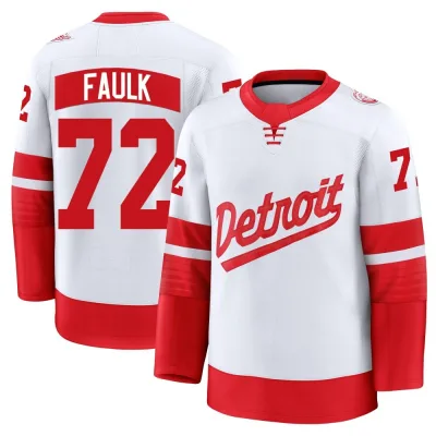 Youth Justin Faulk Detroit Red Wings 2025 Stadium Series Jersey - White Premium